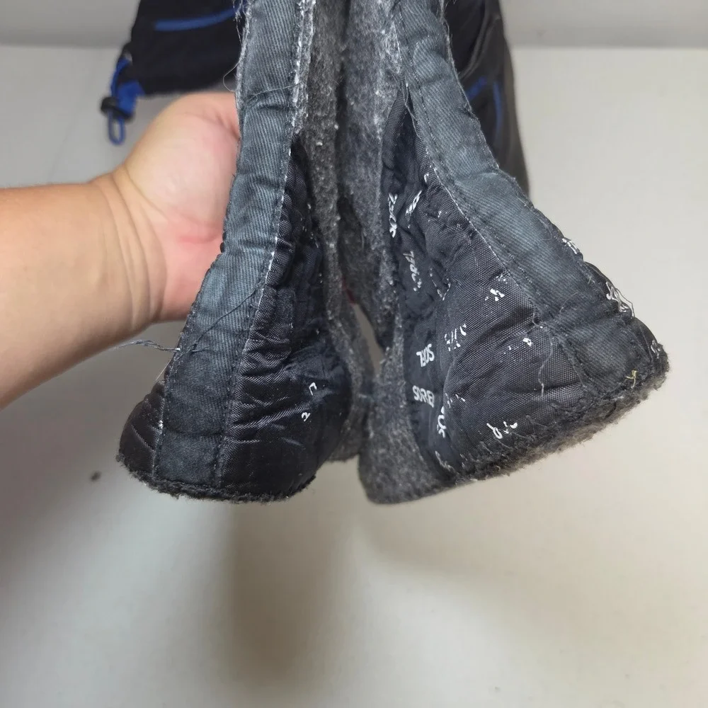 Sorel Youth Flurry Snow Boots Black Blue NY1885-010 Size 5